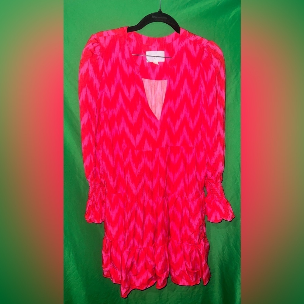 Tuckernuck Pomander Place Ikat Pink Zigzag Dress size Large - Picture 5 of 9